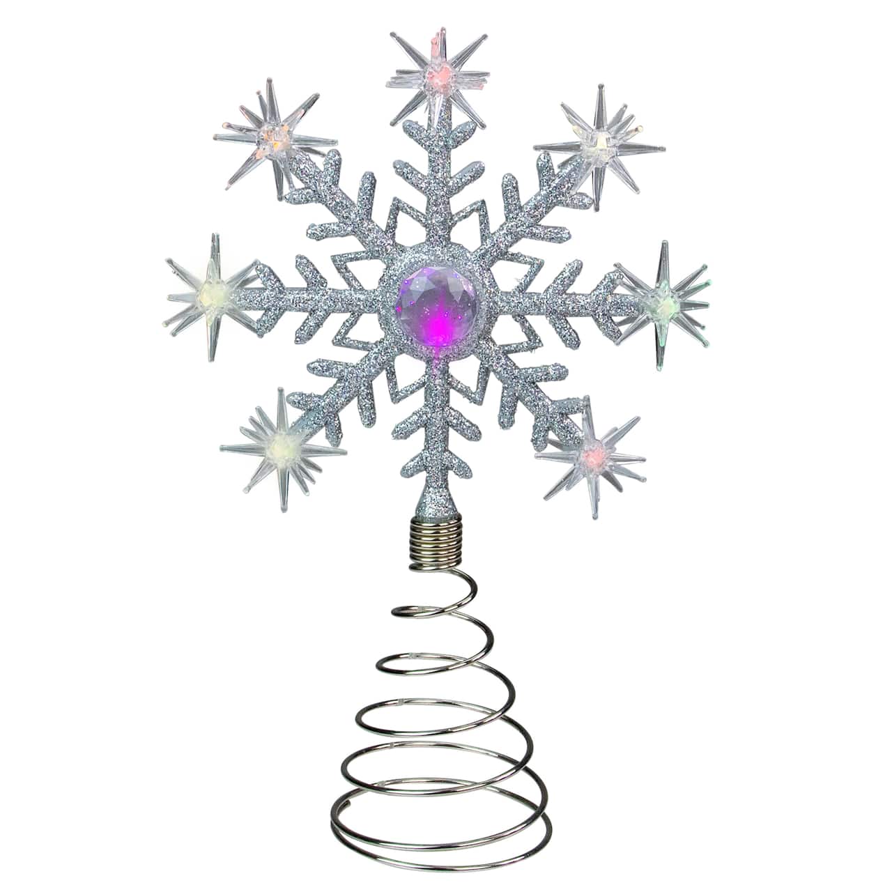 11" LED Lighted Coloring Changing Twinkling Snowflake Christmas Tree Topper